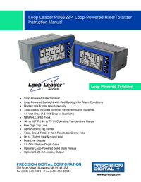 Thumbnail of document Manual - PD6620 Loop Leader Loop-Powered Rate/Totalizer